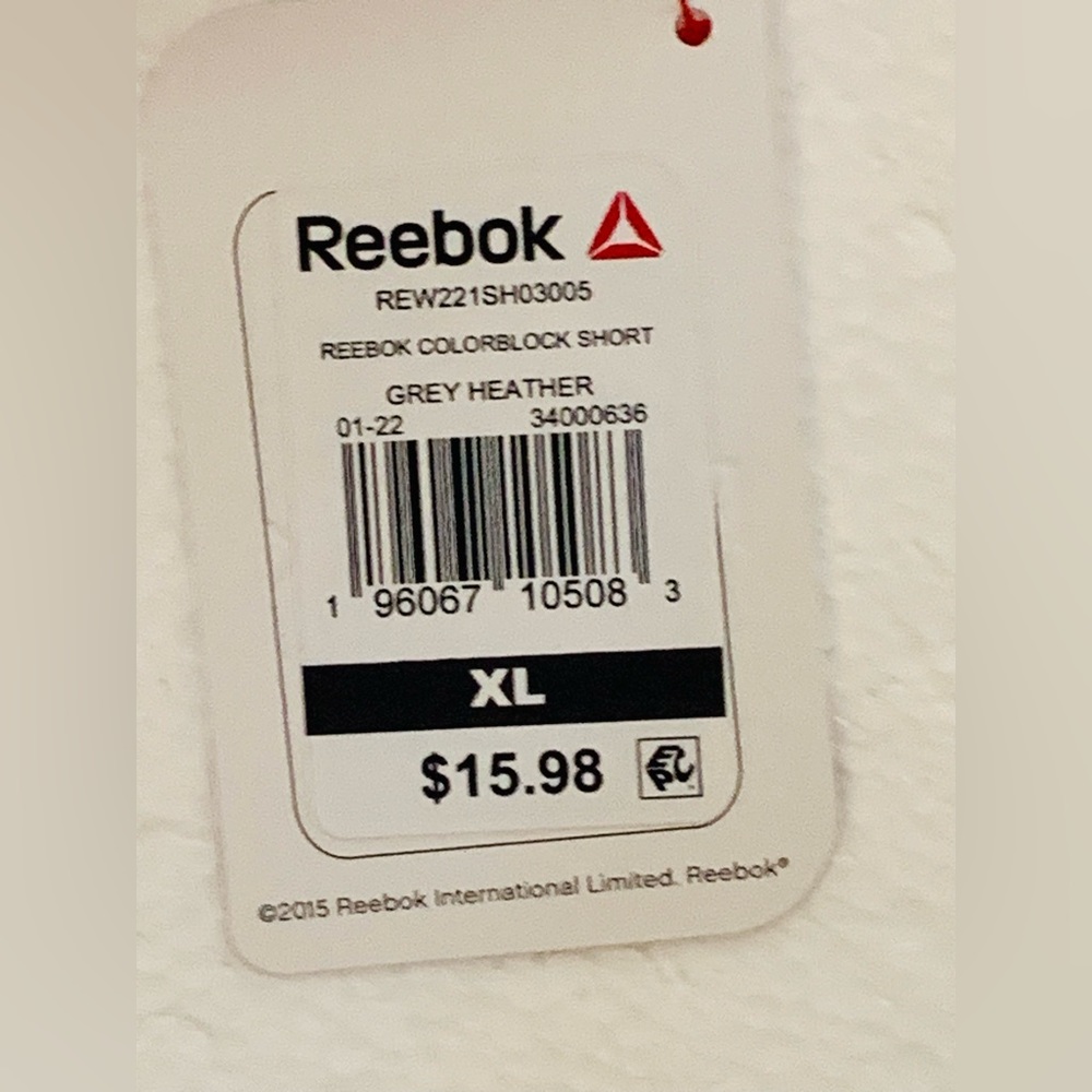 Reebok Women Size XL Grey Heather Colorblock Shorts Relax Drawstring Running - Picture 7 of 12